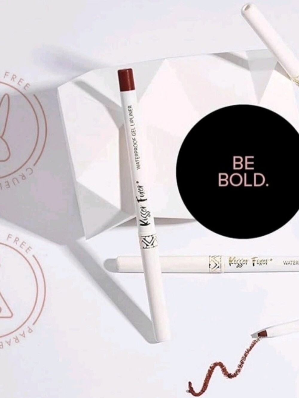 Set Of 2 Belle Beauty Kisser Fixer Waterproof Gel Lip Liner True Red